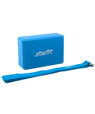 Комплект из блока и ремня для йоги STARFIT
