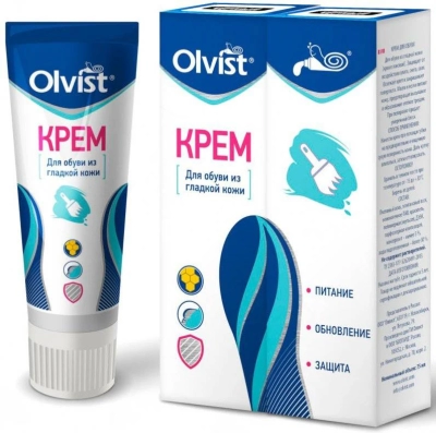 Крем для обуви с губкой (в тубе) Olvist